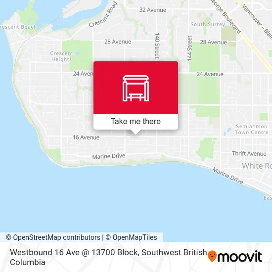 Westbound 16 Ave @ 13700 Block map