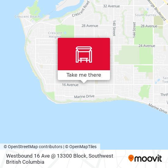 Westbound 16 Ave @ 13300 Block map