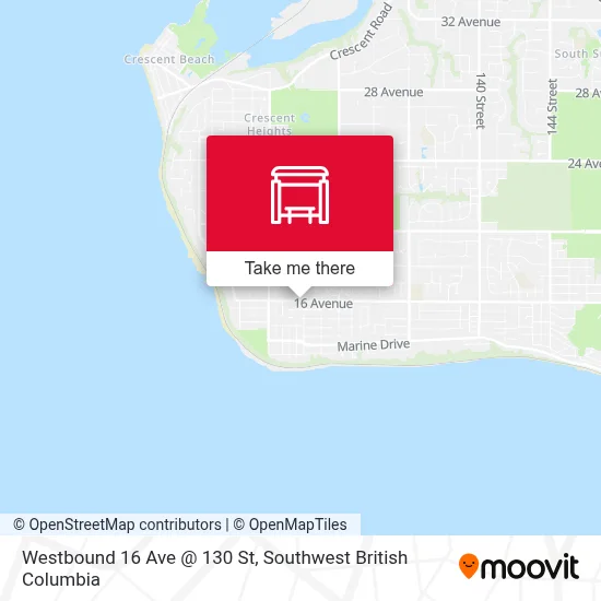 Westbound 16 Ave @ 130 St map