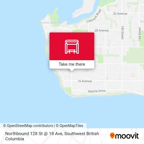 Northbound 128 St @ 18 Ave map