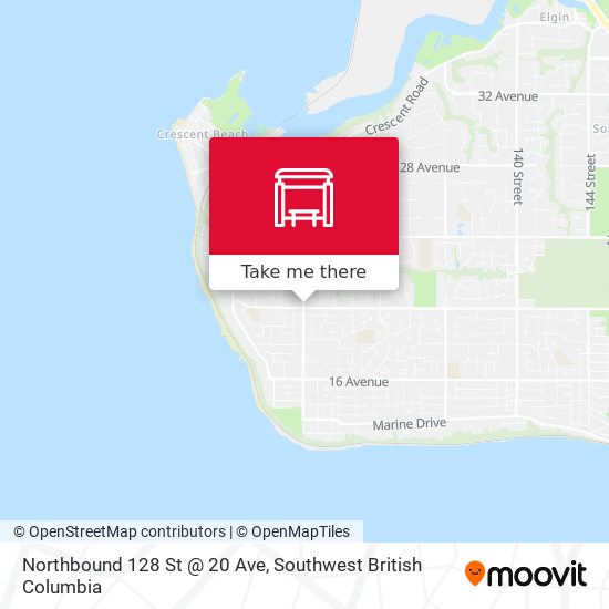 Northbound 128 St @ 20 Ave map