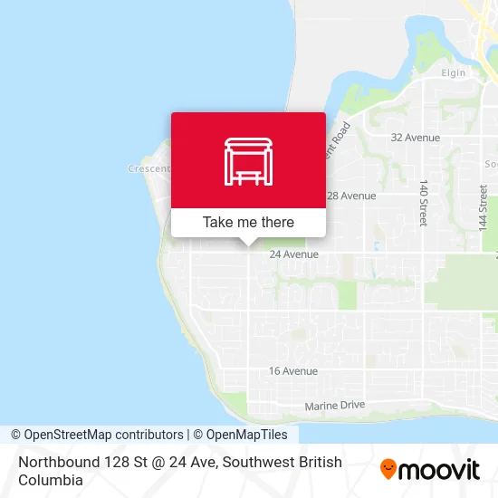 Northbound 128 St @ 24 Ave map