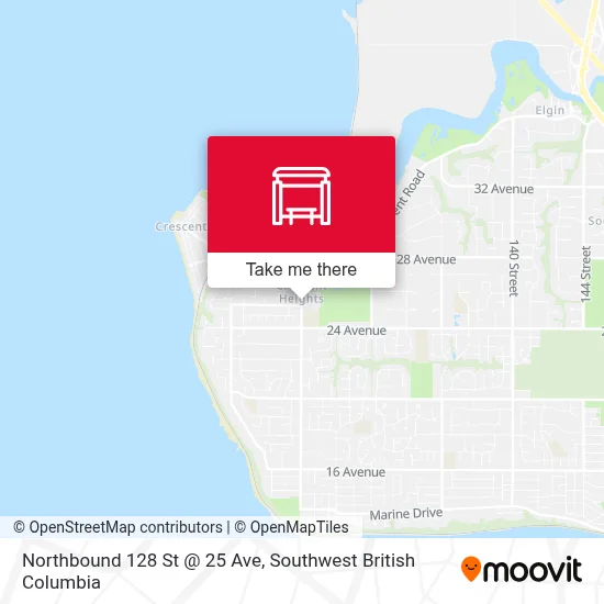 Northbound 128 St @ 25 Ave map