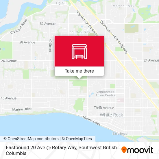 Eastbound 20 Ave @ Rotary Way map