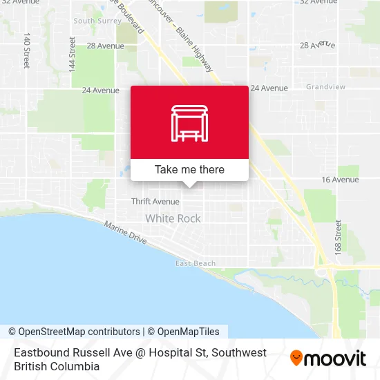 Eastbound Russell Ave @ Hospital St map