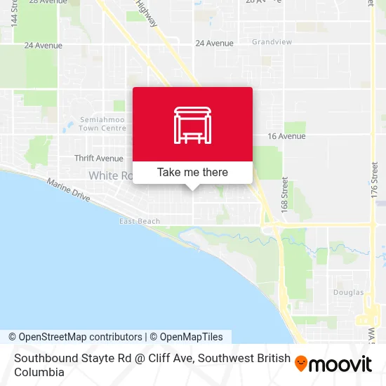 Southbound Stayte Rd @ Cliff Ave map