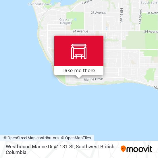 Westbound Marine Dr @ 131 St map
