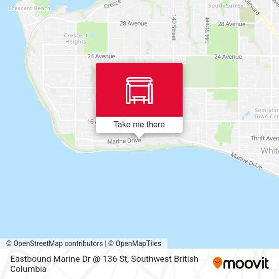 Eastbound Marine Dr @ 136 St map