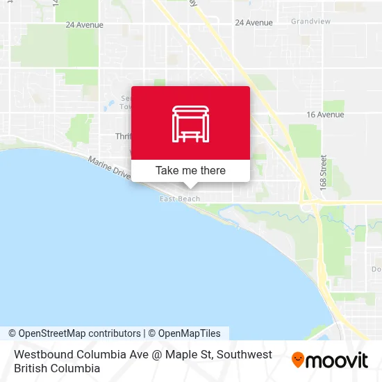Westbound Columbia Ave @ Maple St map