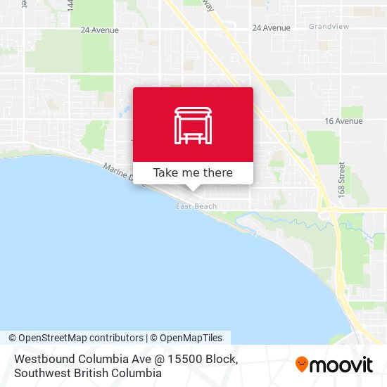 Westbound Columbia Ave @ 15500 Block map