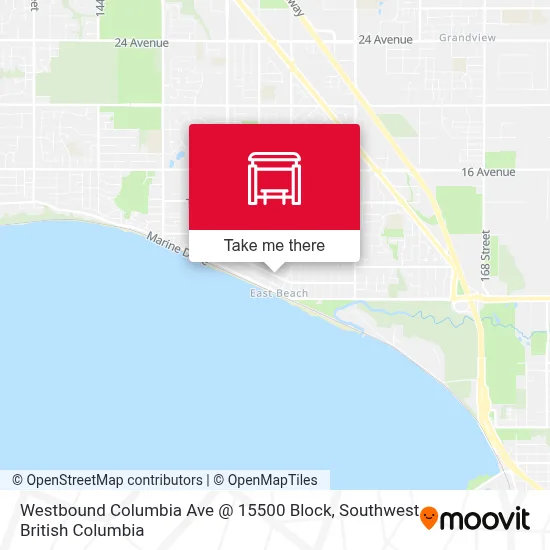 Westbound Columbia Ave @ 15500 Block map