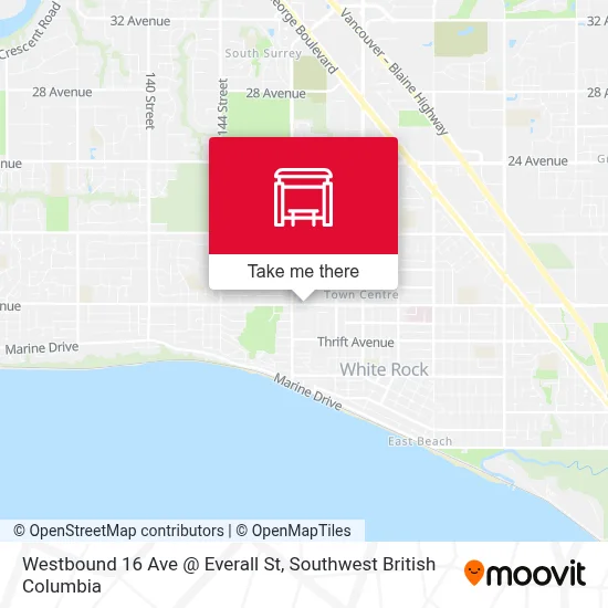 Westbound 16 Ave @ Everall St map