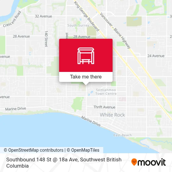 Southbound 148 St @ 18a Ave map