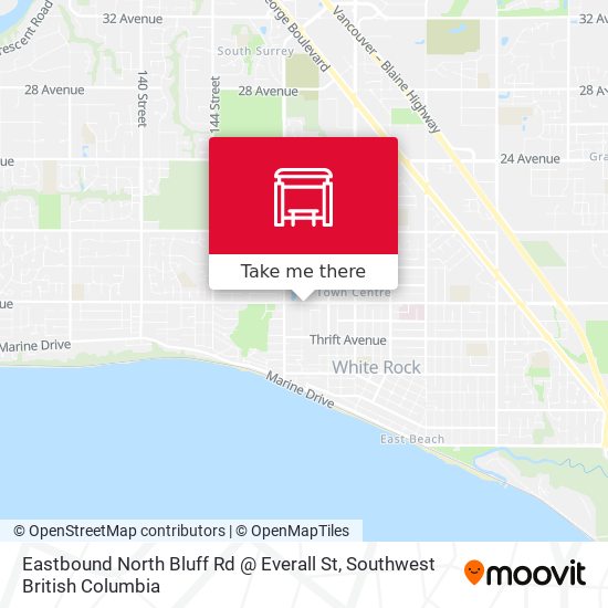 Eastbound North Bluff Rd @ Everall St map