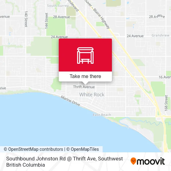 Southbound Johnston Rd @ Thrift Ave map