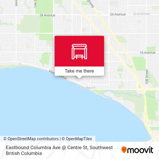 Eastbound Columbia Ave @ Centre St map