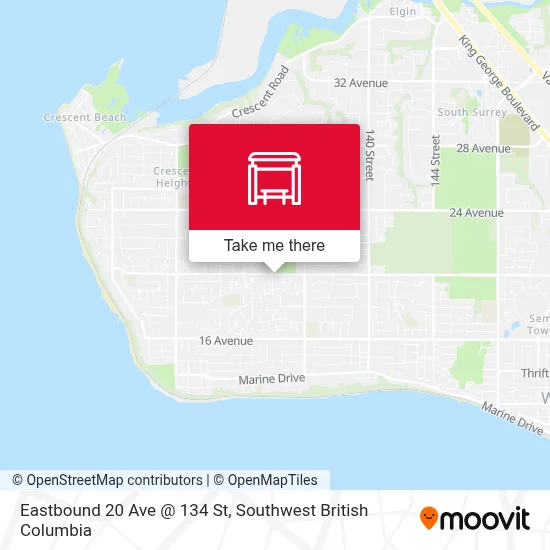 Eastbound 20 Ave @ 134 St map