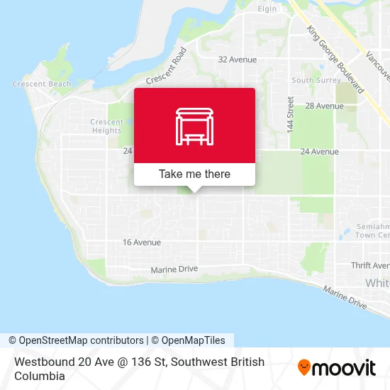 Westbound 20 Ave @ 136 St map