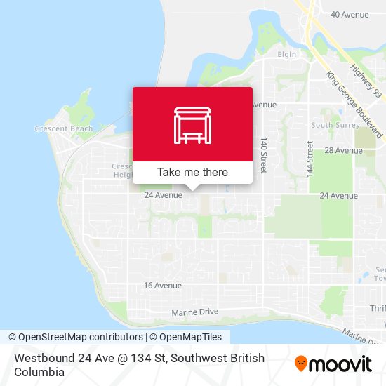 Westbound 24 Ave @ 134 St map