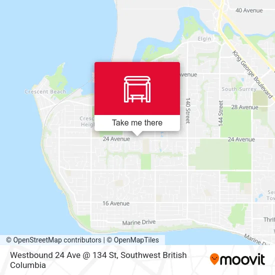 Westbound 24 Ave @ 134 St map