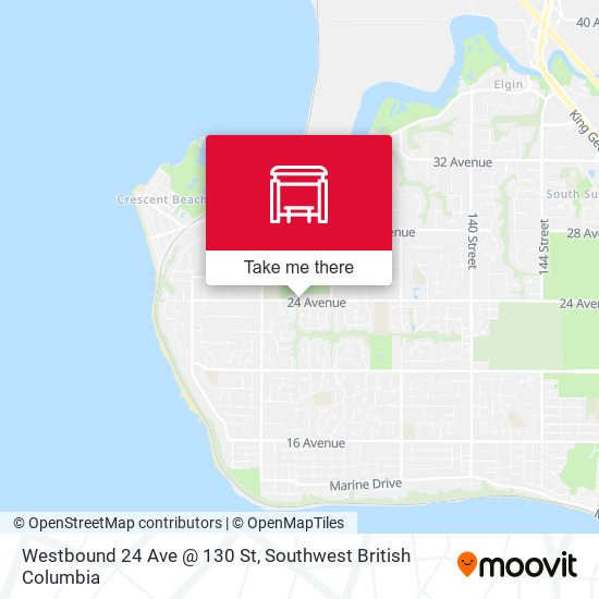 Westbound 24 Ave @ 130 St map