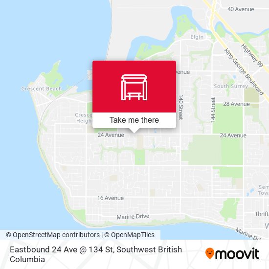 Eastbound 24 Ave @ 134 St map