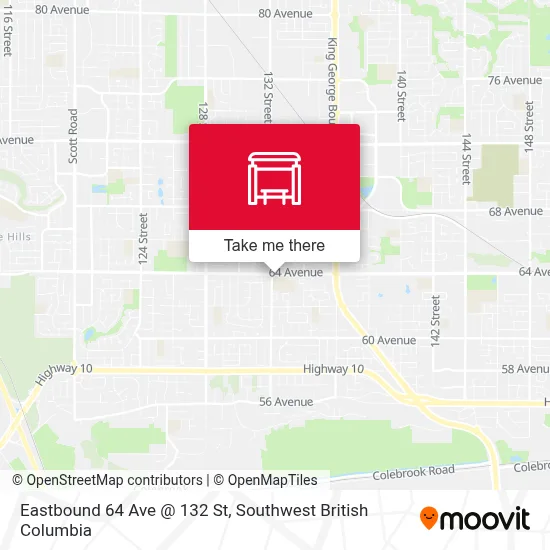 Eastbound 64 Ave @ 132 St map