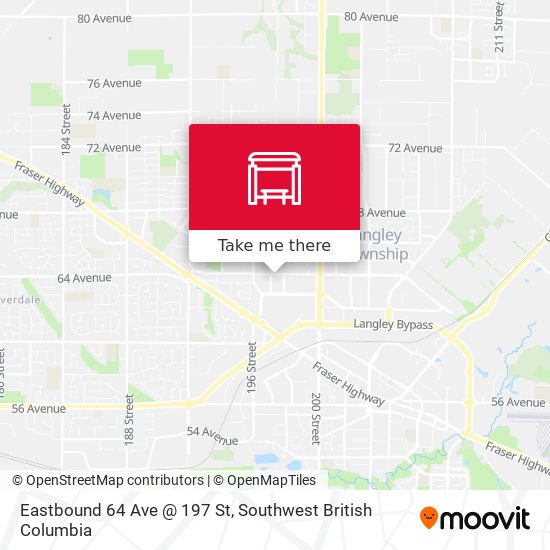 Eastbound 64 Ave @ 197 St map