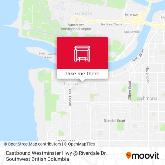 Eastbound Westminster Hwy @ Riverdale Dr map