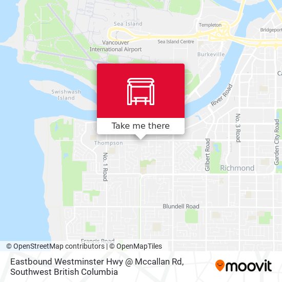 Eastbound Westminster Hwy @ Mccallan Rd map