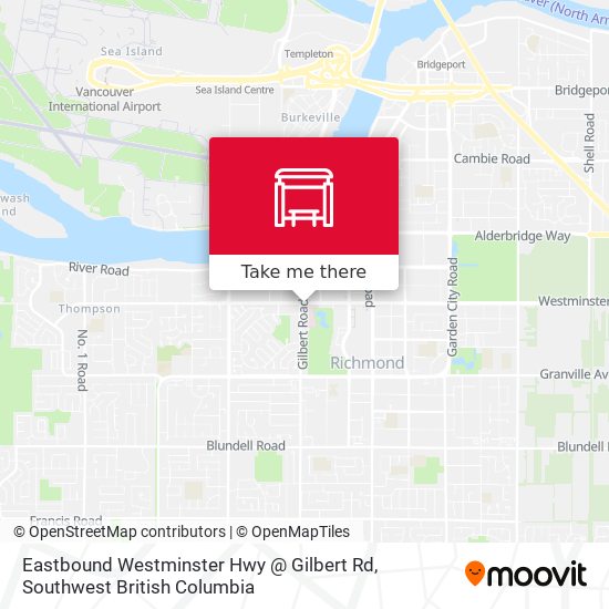 Eastbound Westminster Hwy @ Gilbert Rd plan