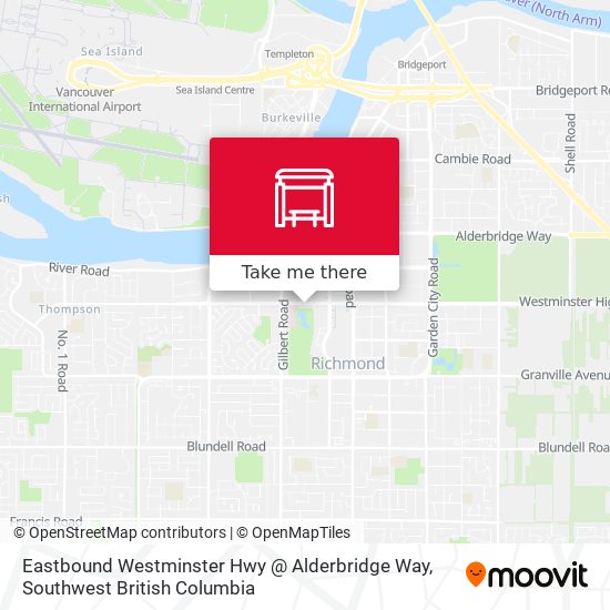 Eastbound Westminster Hwy @ Alderbridge Way map