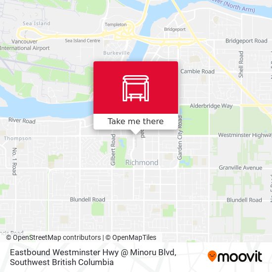 Eastbound Westminster Hwy @ Minoru Blvd map