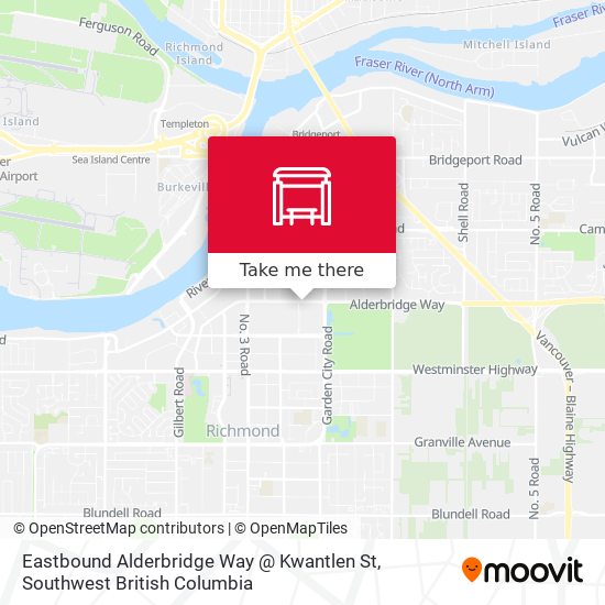Eastbound Alderbridge Way @ Kwantlen St map