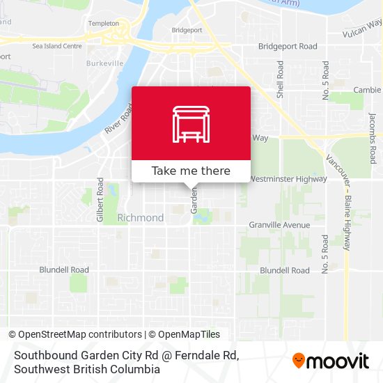 Southbound Garden City Rd @ Ferndale Rd map