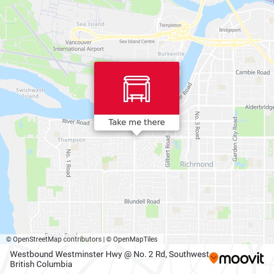 Westbound Westminster Hwy @ No. 2 Rd map