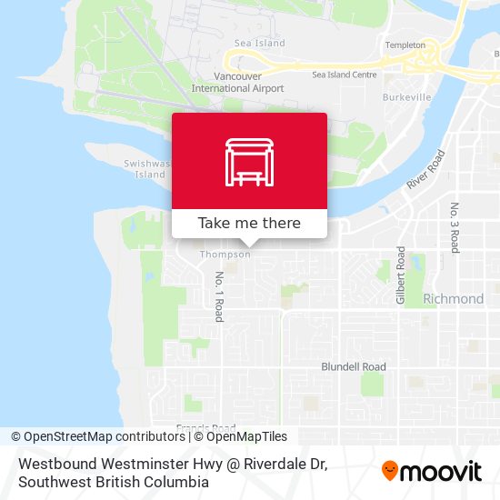 Westbound Westminster Hwy @ Riverdale Dr map