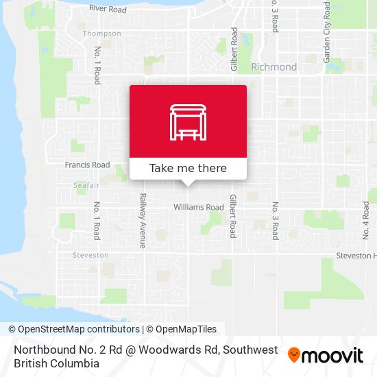 Northbound No. 2 Rd @ Woodwards Rd map
