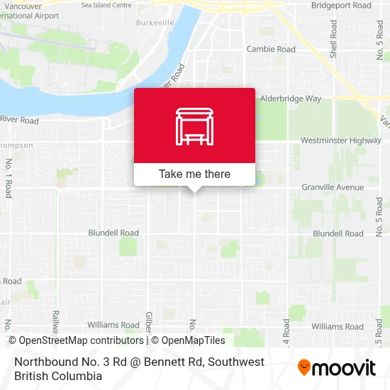 Northbound No. 3 Rd @ Bennett Rd map