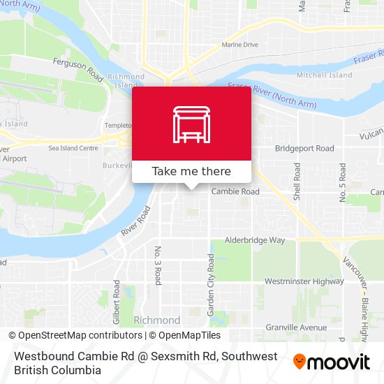 Westbound Cambie Rd @ Sexsmith Rd map