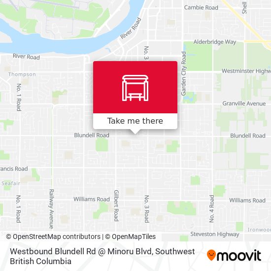 Westbound Blundell Rd @ Minoru Blvd map