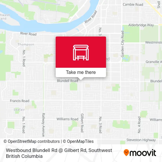 Westbound Blundell Rd @ Gilbert Rd map