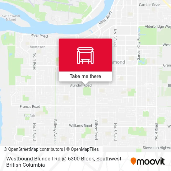 Westbound Blundell Rd @ 6300 Block map