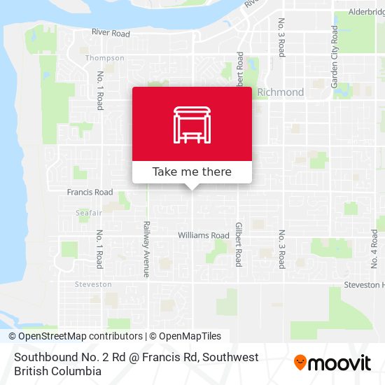 Southbound No. 2 Rd @ Francis Rd map