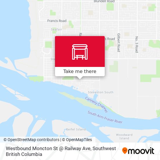 Westbound Moncton St @ Railway Ave map