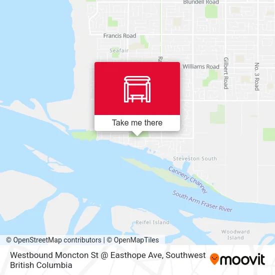 Westbound Moncton St @ Easthope Ave map