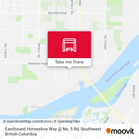 Eastbound Horseshoe Way @ No. 5 Rd map