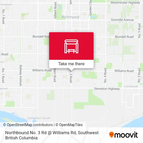 Northbound No. 3 Rd @ Williams Rd map