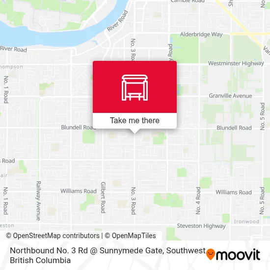 Northbound No. 3 Rd @ Sunnymede Gate map