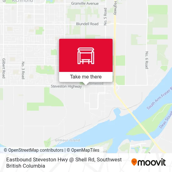 Eastbound Steveston Hwy @ Shell Rd map